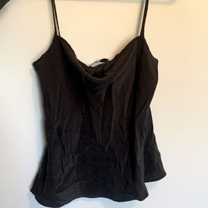 Bill Blass Pure 100% Silk square neck black tank top small